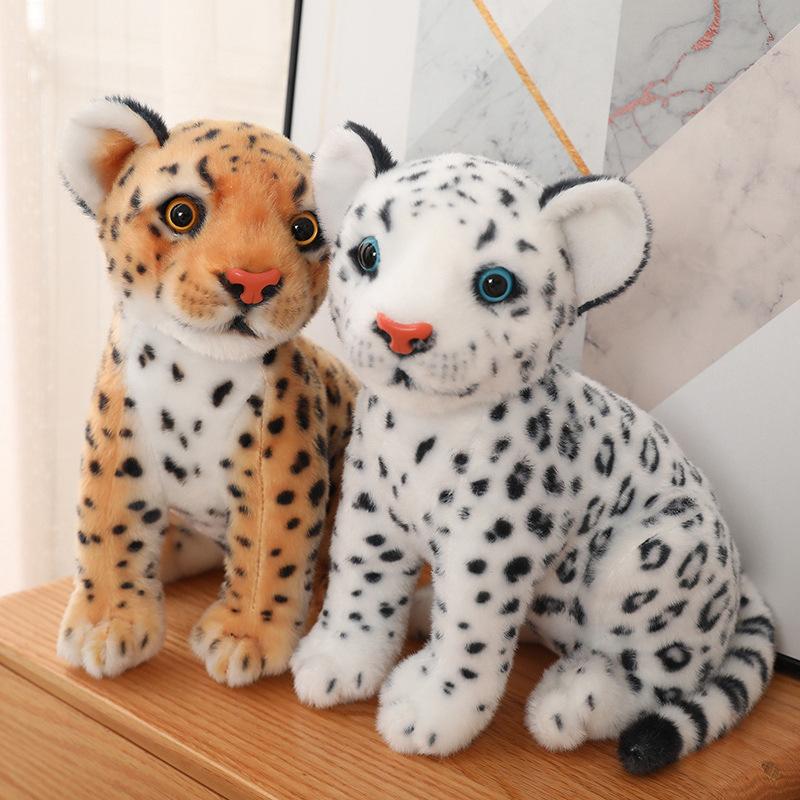 Simulation Snow Leopard Doll Plush Toy Little Leopard Leopard Doll Children's Soothing Pillow Ragdoll Home Ornament