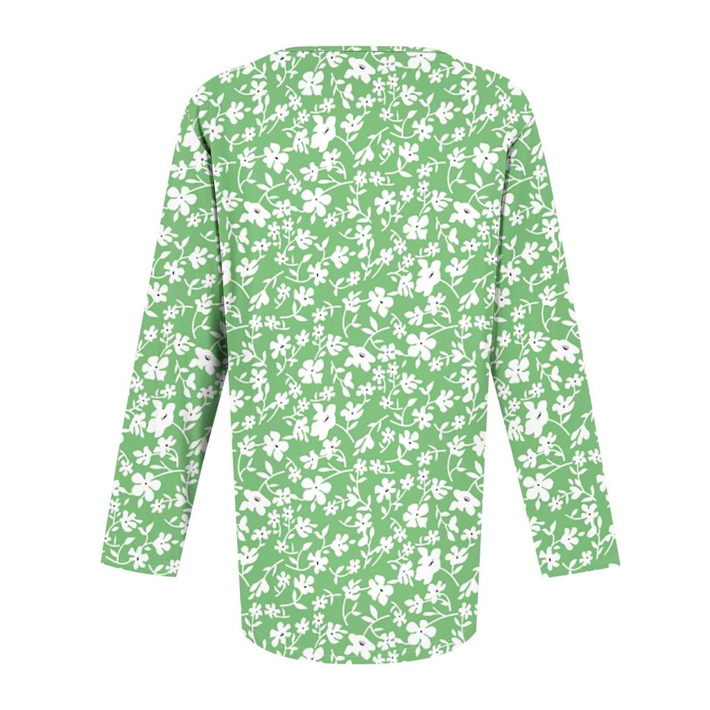 Women's Fashion Casual Pleated V Neck Solid Color Long Sleeve T-Shirt Elegant Tops