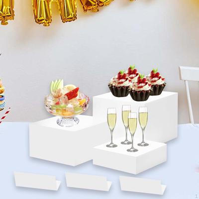 3 Pack Buffet Riser Food Display Stands for Table Acrylic Cube Nesting Jewelry And Crafts