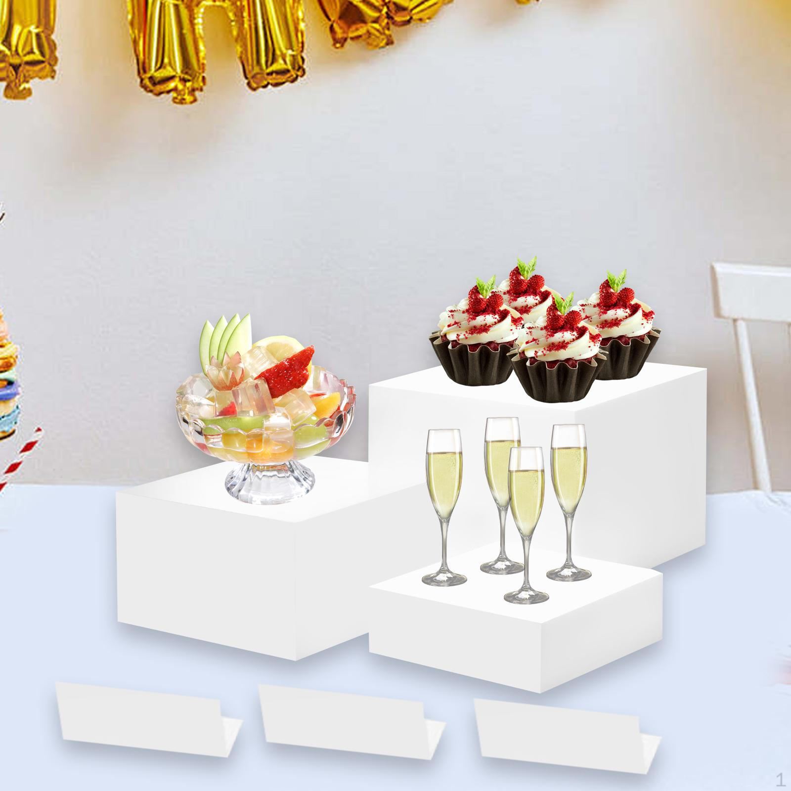 

3 Pack Buffet Riser Food Display Stands for Table Acrylic Cube Nesting Jewelry And Crafts L
