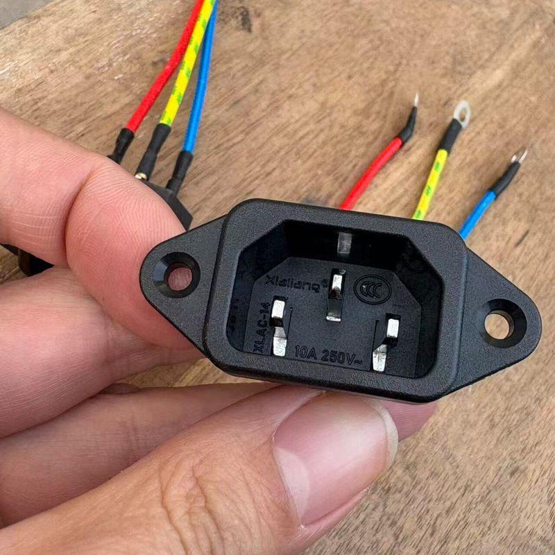 

Electric Frying Pan Socket Tail Socket Electric Food Warmer Connect Wire Socket Seat Electric Heat Pan Plug Stagger Arrangement Embedded Accessories [Flat Mouth] 2 Sockets, Tail Wire Length 10.5cm
