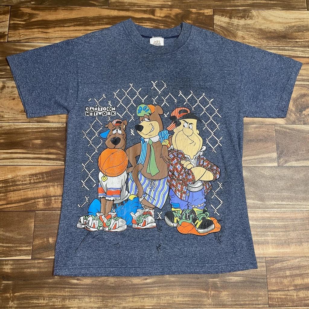 Maglietta Vintage Cartoon Network Flintstones Jetsons Scooby Doo Anni '90 RARA Taglia L