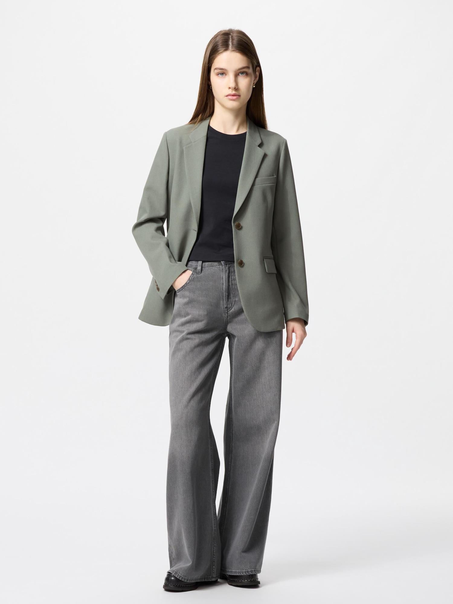 

Джинсы Uniqlo Japan с драпировкой и широкими бретелями 06 GRAY/22