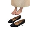 Niche slope heel black French Mary Jane single shoes women's shoes 2025 new spring and autumn evening breeze commuter grandma shoes
