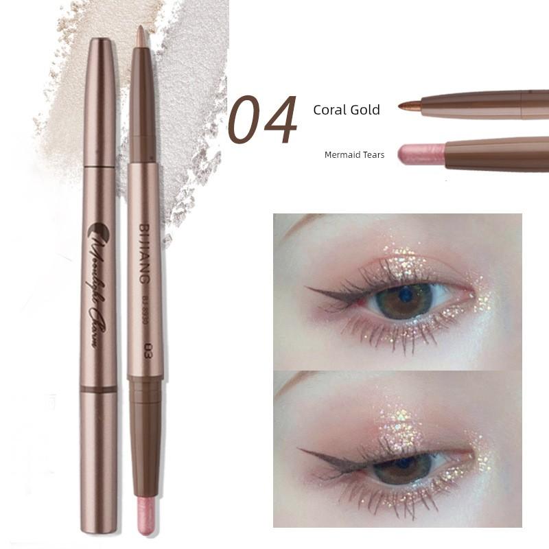 South Korea Counter 4D Eye Shadow Pen Female Dual Head Dual-Use Waterproof and Durable Champagne Highlight Highlight Outline Concealer Pen