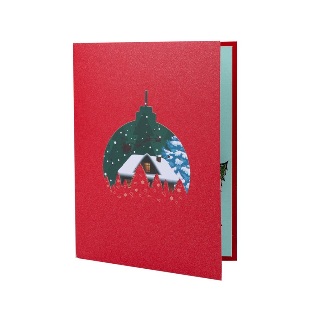 Foldable 3D Christmas Popup Greeting Card with Envelope Stylish Handmade Festives Surprise Card for Family and Friend