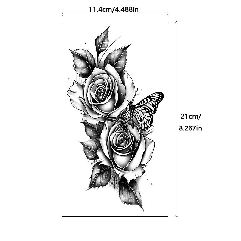 6 Sheets/set Tattoo Sticker Temporary Tattoo Small Full Arm Halloween Half Arm Animal Flower Accessories