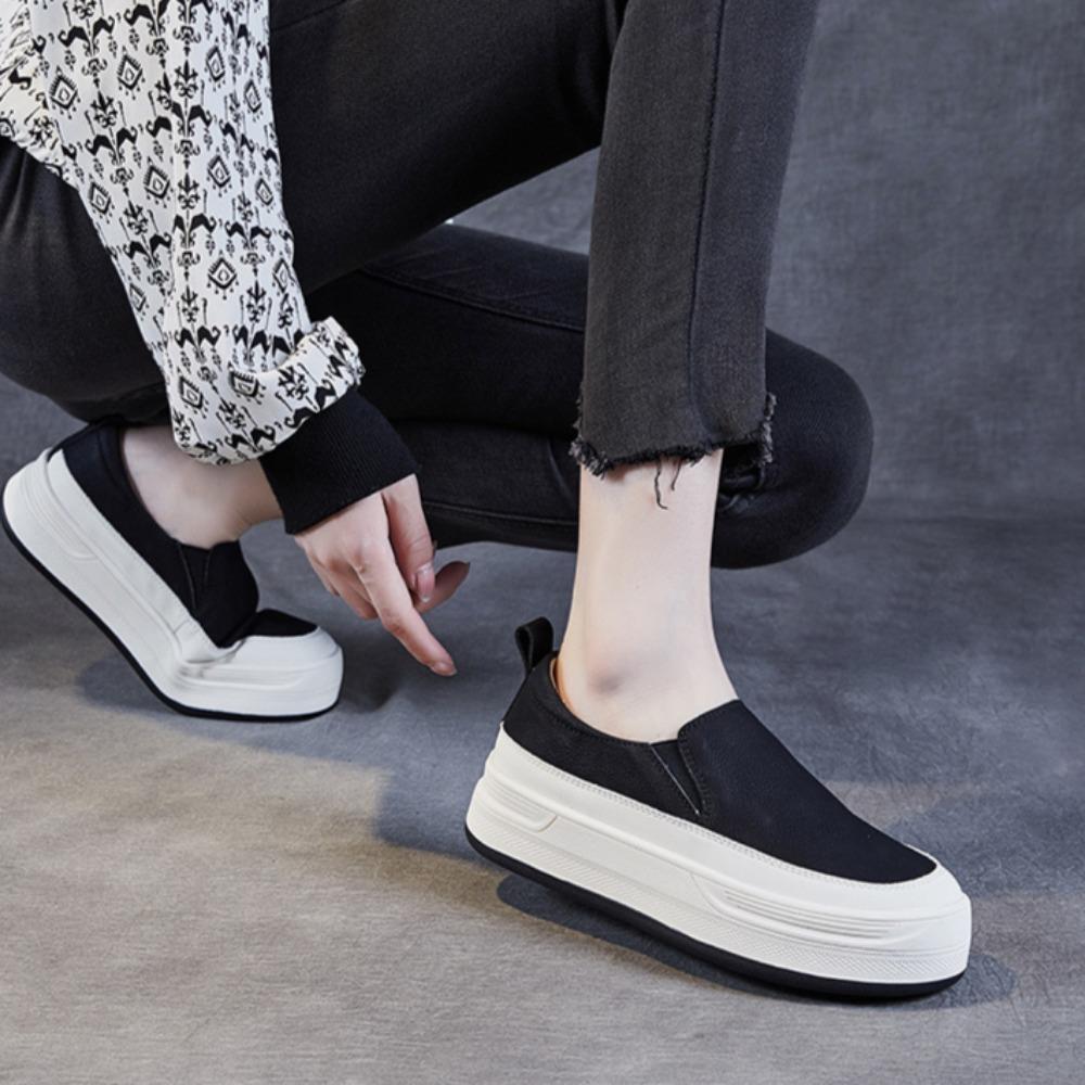 Pantofi Casual din Piele Naturală Femei Mocasini cu Talpă Moale din Piele Femei Modă Versatil Casual Pantofi de Damă Pantofi cu Platformă Retro