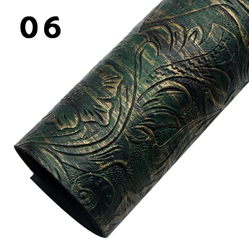 50x137cm Synthetic Fabric Flowers Pattern Metallic Faux Leather Sheet Bump Textured Swirl Material DIY Earrings Hair Bow