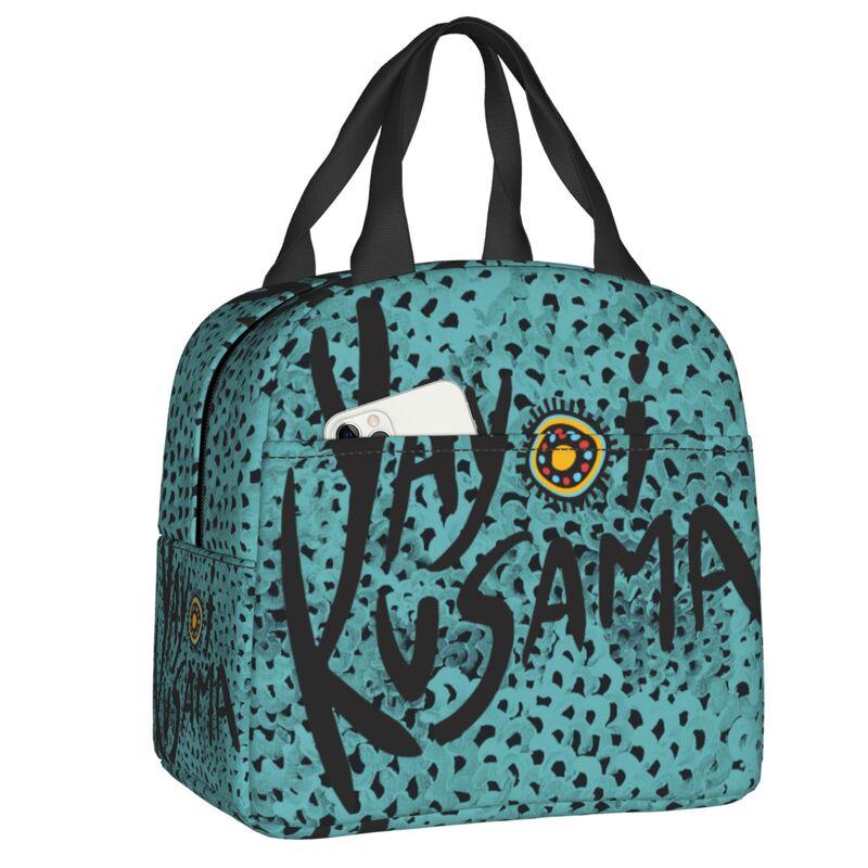 Custom Yayoi Kusama Self-Portrait Insulated Lunch Bags for Camping Travel Dot Leakproof Cooler Thermal Lunch Box Women Children