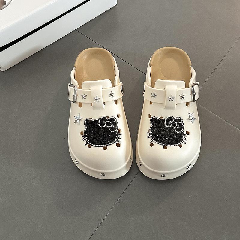 

Casual kitten thick-soled hole shoes for women s new summer wear non-slip and versatile bag head cool slippers for women 39-40