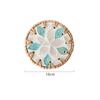 Rattan Shell Coaster Ceramic Heatproof Tea Mat Handwoven Shell Table Mat Decorative Round Coaster Nordic Style