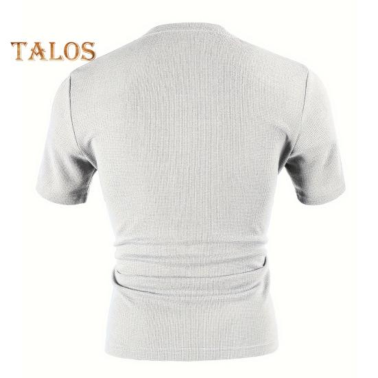 Tricou bărbați cu guler în V, mânecă scurtă, culoare solidă, Slim Fit, moale, respirabil, vară, casual, topuri, purtare zilnică