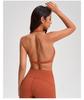 European & American V-neck Halter Backless Wire-free Sports Bra YG-1005