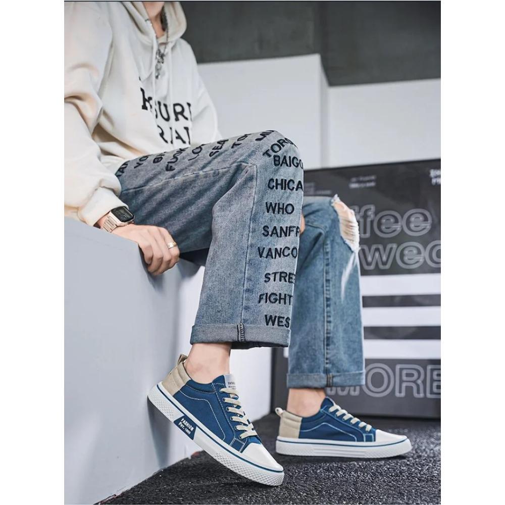 Summer New Men's Breathable Versatile Skateboarding Shoes Men's Soft Bottom Casual Sports Trend Fashion Canvas Shoes 46 size