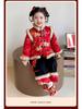 Plus Velvet Girls' New Year Tang Suit - Winter 2025 Two-Piece Set, Children's Chinese Style Outfit