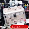 Aluminum Alloy Double-Layer Lockable Makeup Case - Portable & Spacious Storage Box