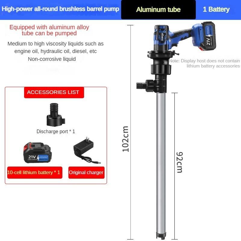 Portable Lithium Battery Oil Diesel Pump Special Brushless Oil Barrel Pump High-power Rechargeable Refueling Pump