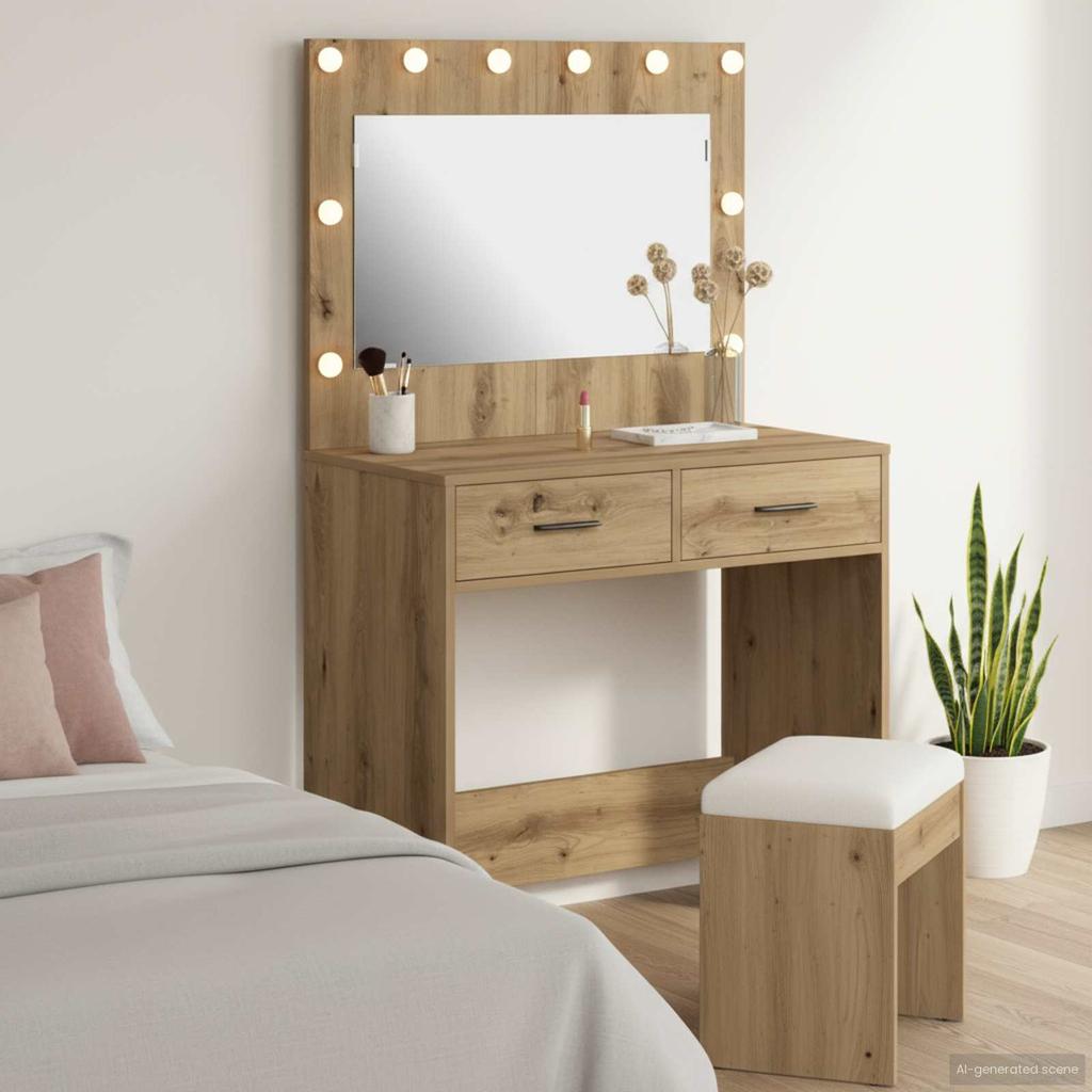 Dressing Table Artisan Oak 78.5 X 41 X 135 Cm Engineered Wood