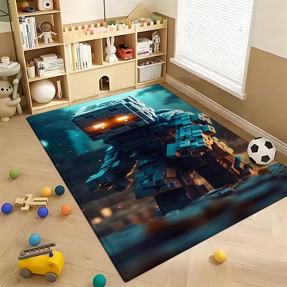 Minecraft Blocky Survival Adventure Printed Rug Durable Stainresistant Carpet For Bedroom Study Home Decor Holiday Gift