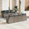VidaXL 8-Piece Garden Sofa Set with Grey Cushions In Rattan 3345949