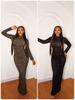European and American Women's Clothing   Spring New Ins Style Sexy Flocking Thin Zipper Perspective Dress Women 111111