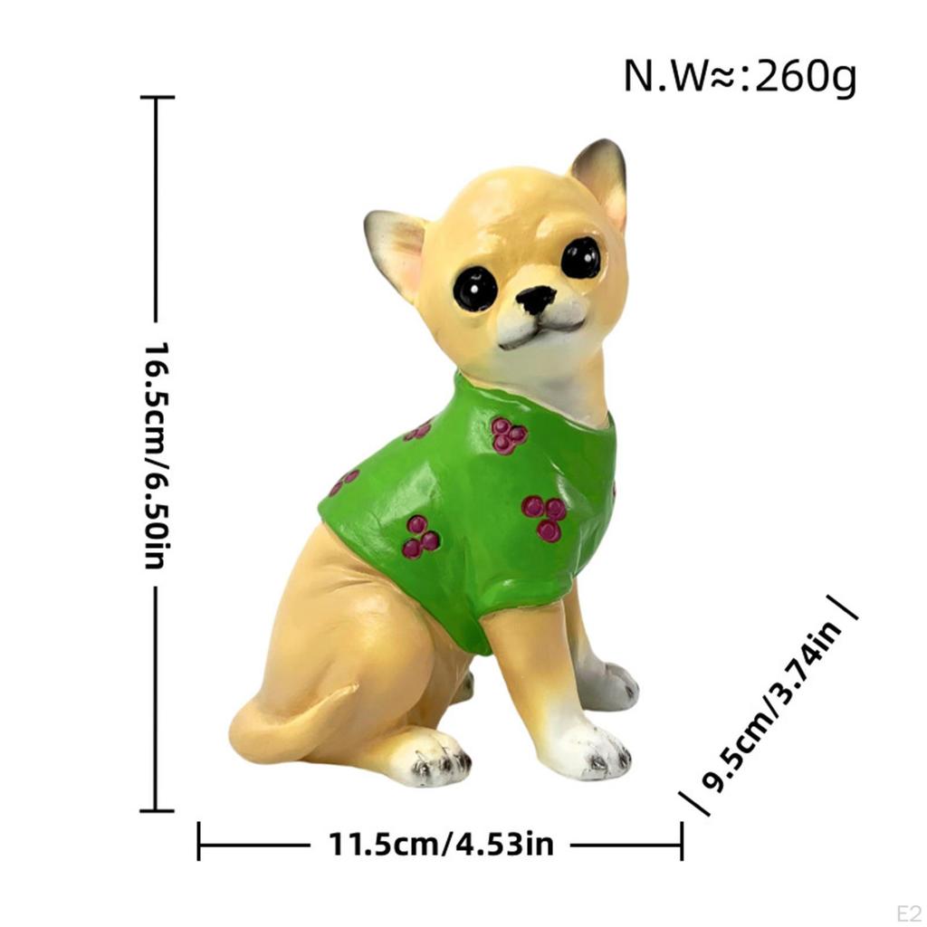 Dog Statue Animal Figurine Crafts Housewarming Gift Desktop Ornament Resin Sculpture for Balcony