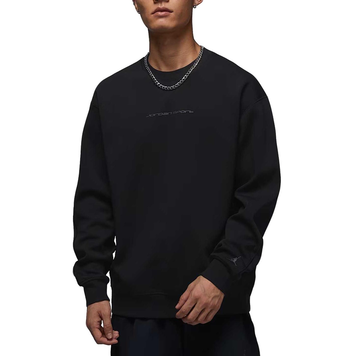 Jordan Sport Sweatshirts Men s Black/Dark Gray Crew Neck Moderate Other IO8978-010 2XL