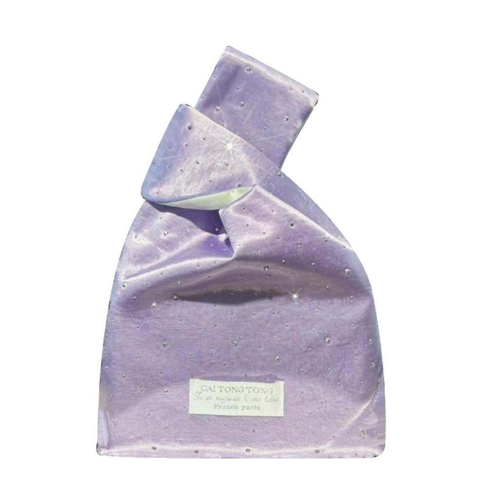 Vintage Crystal Satin Wrist Bags Washable Handheld Small Bucket Bags Elegant Shining Handbags For Girl Lady Women Female
