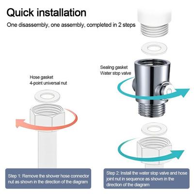 Plastic Shower Head Arm Diverter One-Button Flow Limiter Water Stop Valve Water Pressure Control Water Flow Regulator