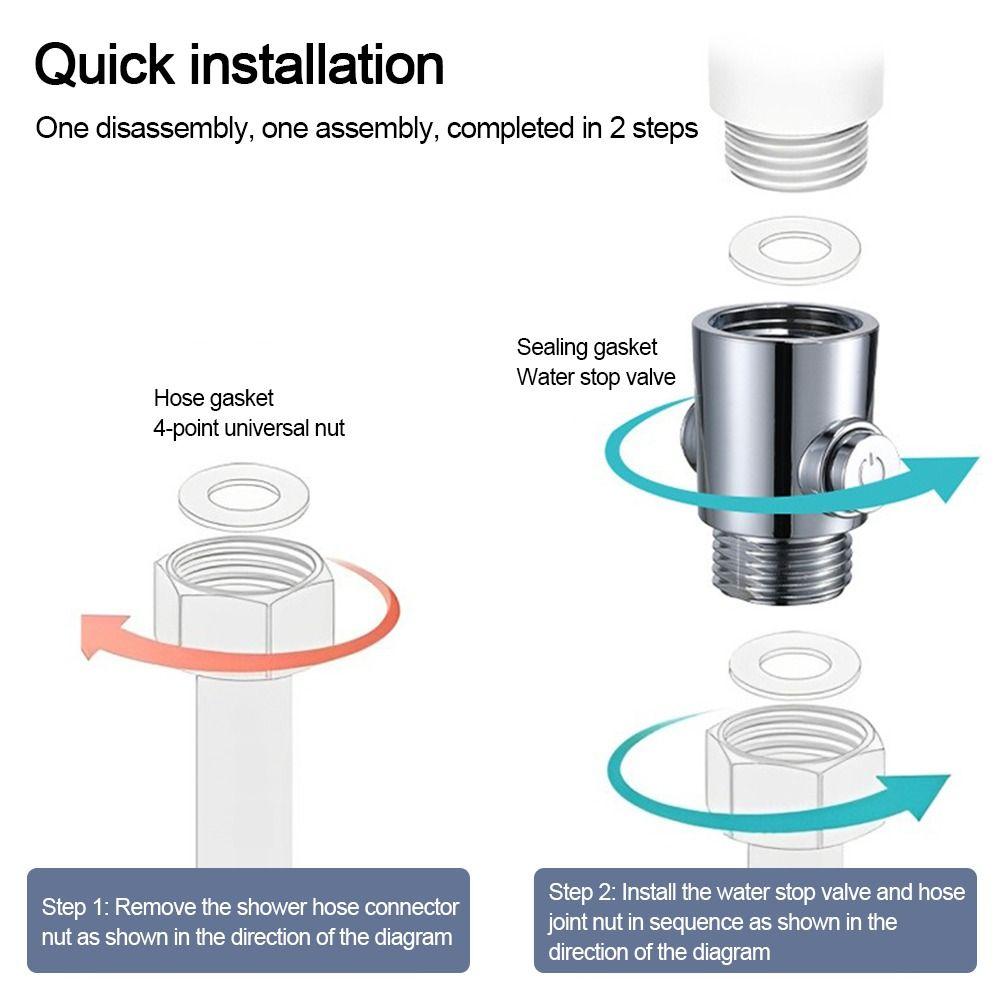 Plastic Shower Head Arm Diverter Flow Limiter Water Flow Regulator Water Stop Valve  Bathroom Parts