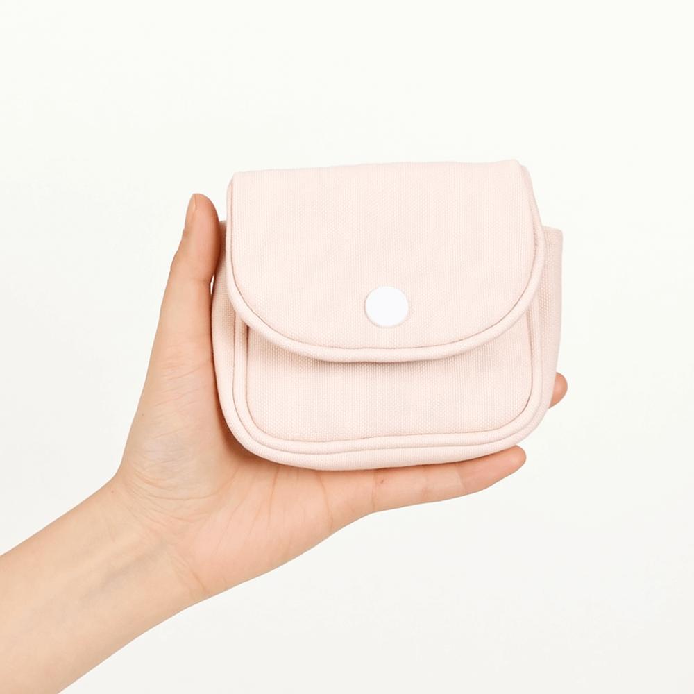 Canvas Mini Portable Coin Purse Card Organizer Solid Color Student Simplicity Wallet Key Case Multifunctial