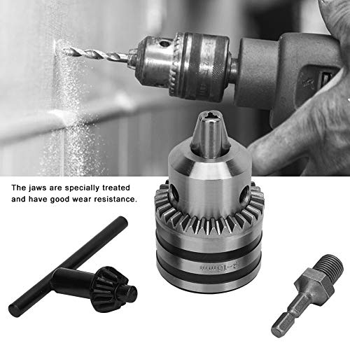 Ongwan 3.0-16MM 1/2-20UNF Drill Chuck Adapter Kit Key Type Drill Chuck with Hex Head Adapter Drill Chuck