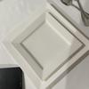 Pure White Ceramic Square Plate - Western Steak, Dessert, Household Tableware, Solid Color Design.