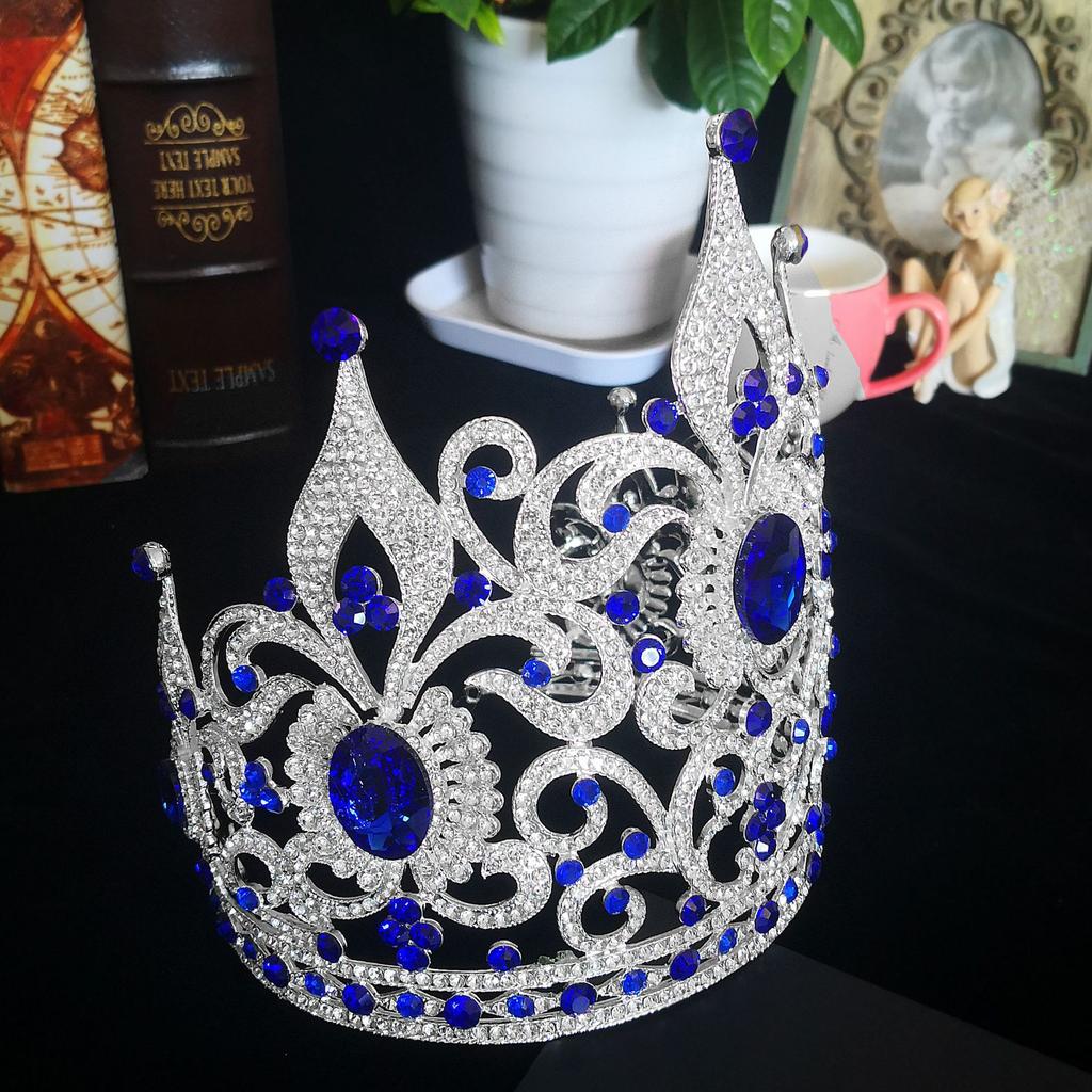 NZ1118 High Quality Fashion Crown Tiaras Big Crowns Women Rhinestones Princess Large Crown Hair Jewelry