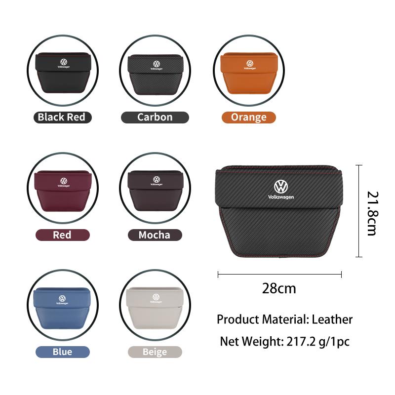 Car Trapezoidal Seat Gap Organizer PU Leather Storage Box Auto Accessories For VW R Scirocco Jetta Beetle Golf Passat TiguanSZ2