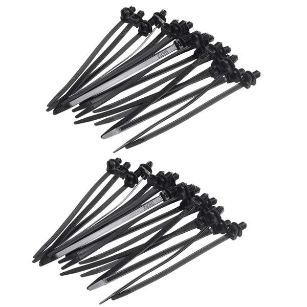 Premium-Nylon Push Mount Car Dome Cable Zip Tie, 162Mm Length, 60 Pcs, Black