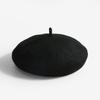 Women Beret French Hat Pure Colour Black Comfortable Costume Accessory for Winter Autumn Black