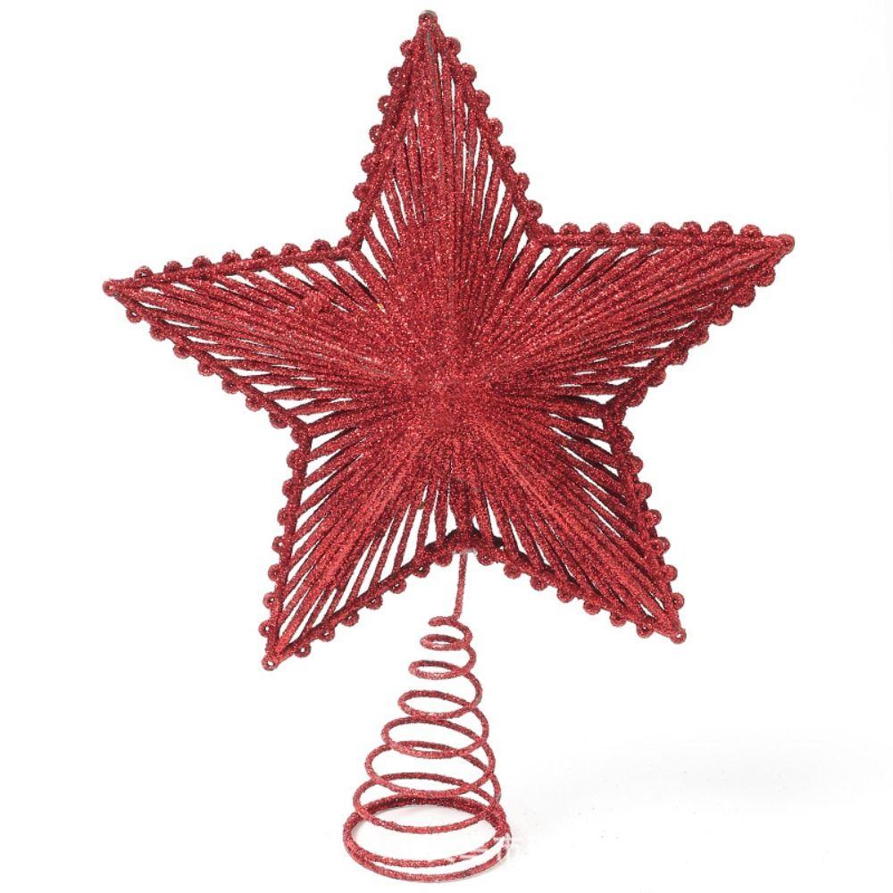 

Сияющая Рождественская Елка Верхняя Звезда Пятиконечная Звезда Елочные Украшения Новый Год красный