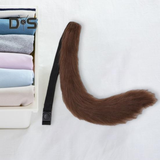Cosplay Fake Fox Tail Soft Fuzzy Plush Solid Color Adjustable Waist Circumference Elastic Band Performance Club Dance Paty Costumes Prop Artificial