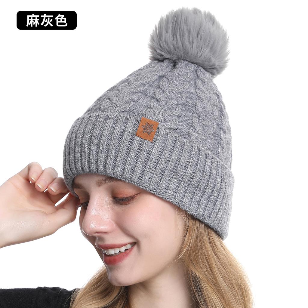 Winter Knitted Hat, Gloves, Hat, Scarf Three-piece Set, Winter Women's Outdoor Riding Double-layer Knitted Scarf