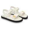 Louis Vuitton Sunset Leather One Strap Sandals Women's White 1ABW7O