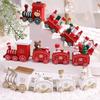 Christmas Wooden Train Ornaments Santa Cake Decoration Merry Christmas Navidad New Year Party Table Decoration Kids Gifts Toys