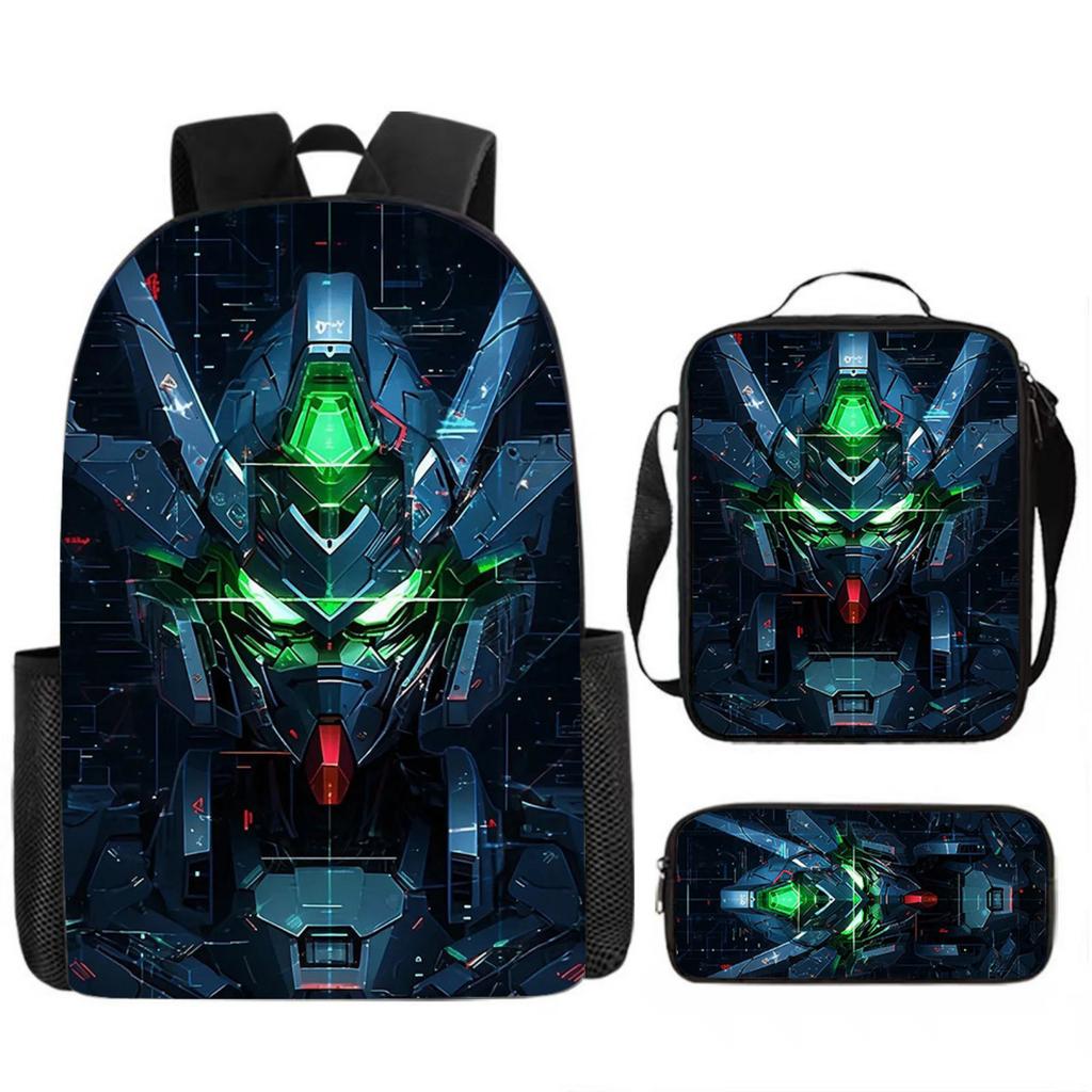 Conjunto de Mochila Escolar Mecânica Infantil - Mochila Escolar de Grande Capacidade com Bolsa de Ombro e Estojo para Estudantes