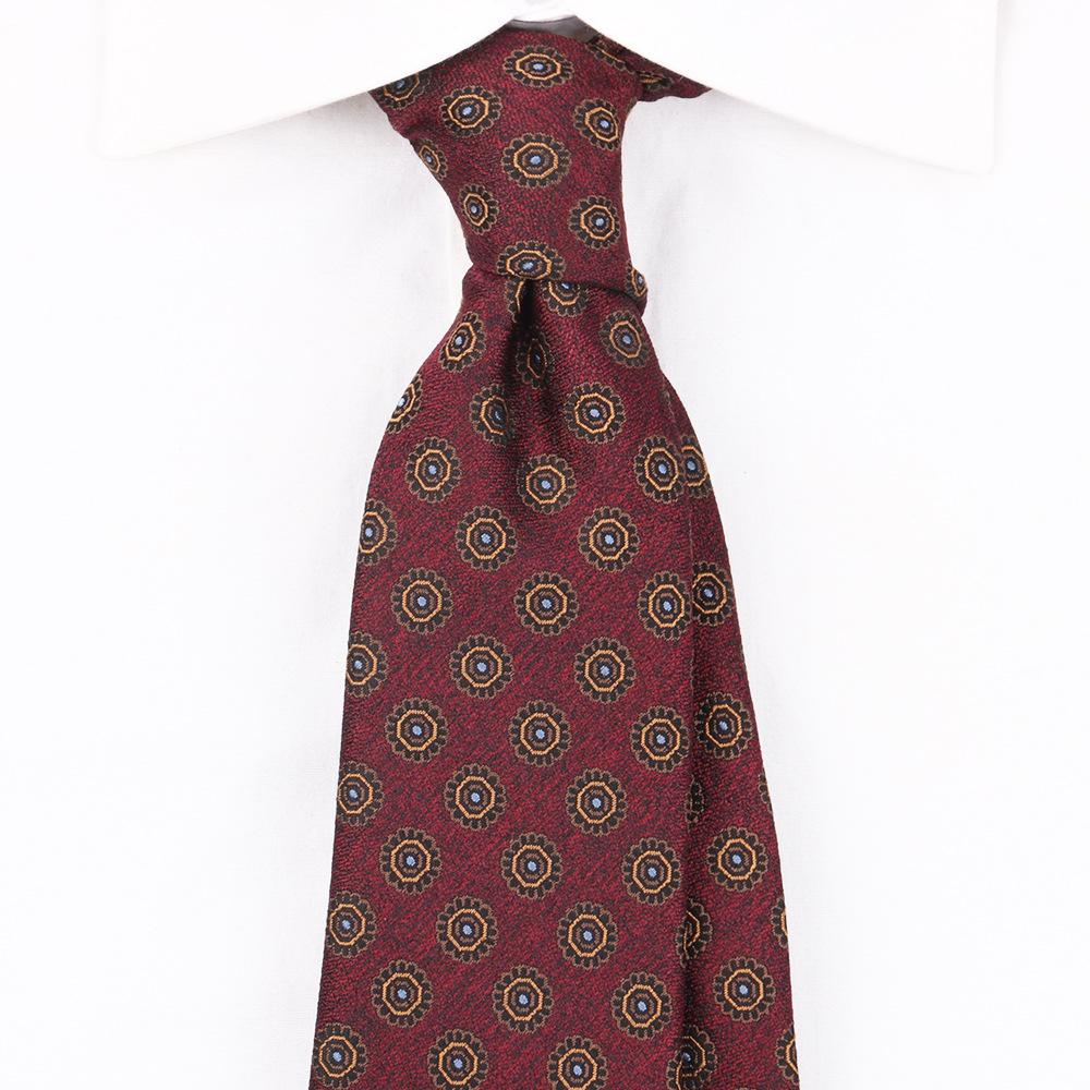 Cravată Bărbați Retro Roșu Închis Britanic 8Cm Înaltă Sens Rochie Profesională Business Cu Dungi Nuntă Mire Tendință Nuntă