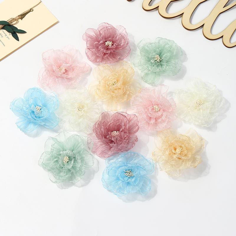 Plissierte Seide Lockige Blumen für DIY Kränze & Hochzeitsdekorationen