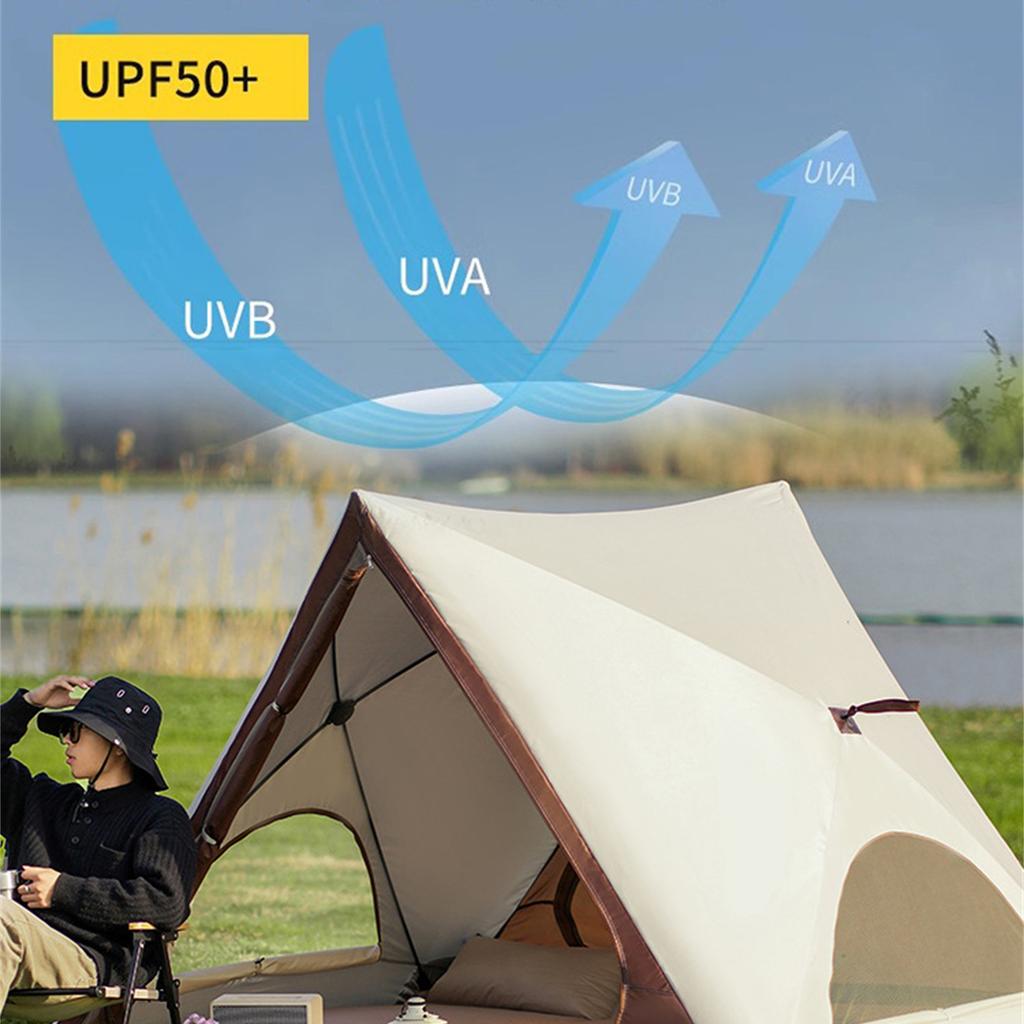 Triangular Camping Tent Automatic Open Tent Pop Up Beach Tents With 6 Ground Nails Portable UPF50 Triangular Shelter For Camping