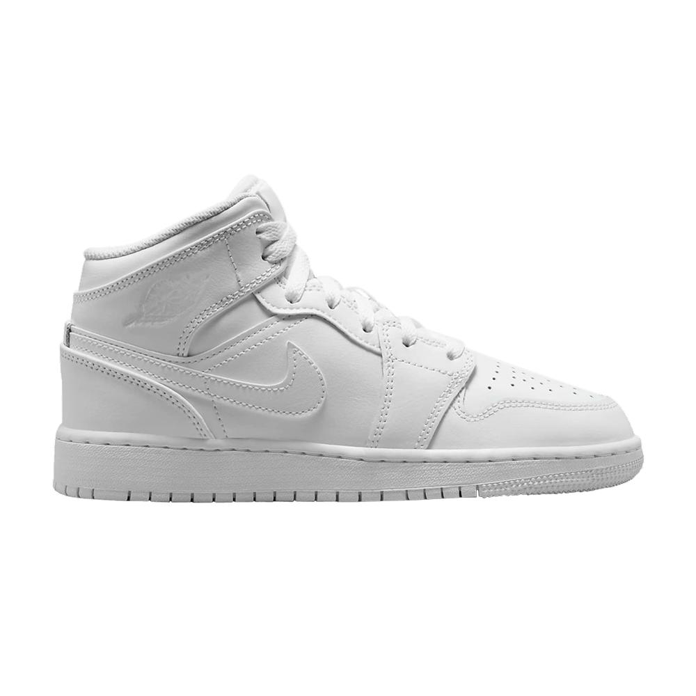 Air Jordan 1 Mid GS Triple White 2023 554725-136