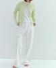 Okuka Shiny Wide Denim Pants - White