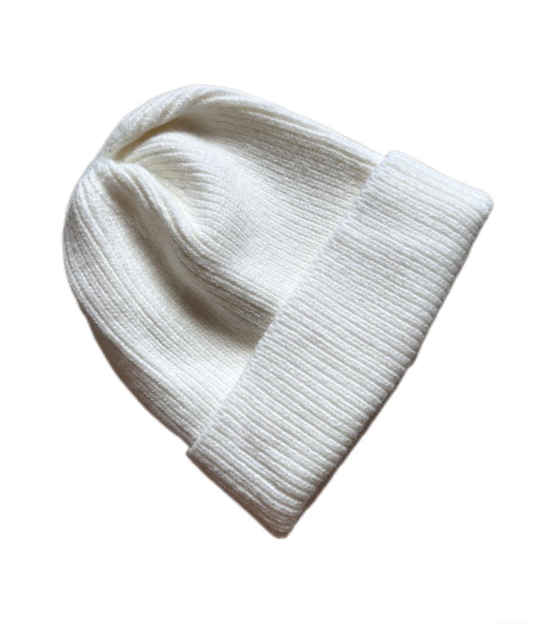 

Fashion versatile solid color single-layer knitted hat autumn and winter men s and women s hats soft and comfortable crimped wool hats M（56-58cm） білий